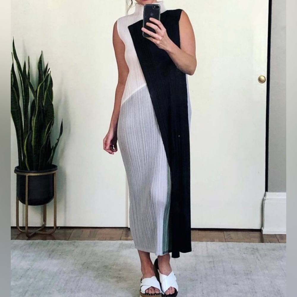 Pleats Please by Issey Miyake multi panel dress